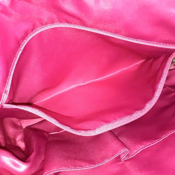 Coach Champagne Fabric Exterior with Satin Fuchsia Interior Shoulder Bag - Picture 4 of 10